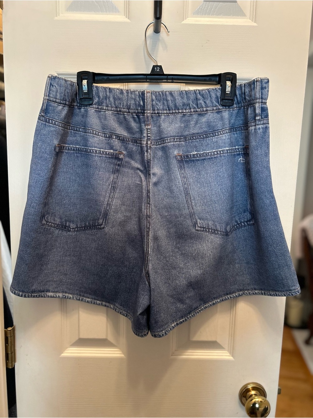 NWT Rag & Bone Miramar Medium Blue Denim PrintedTerry Pull On Shorts. Size XXL. - Picture 6 of 9